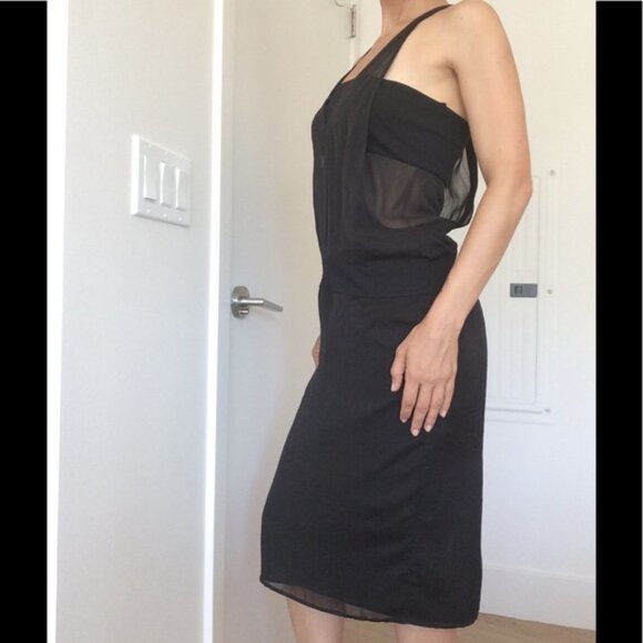 Helmut Lang Elegant Black Silk Midi Dress - Picture 3 of 9